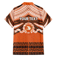 Personalised Tonga Tailulu College Family Matching Off Shoulder Maxi Dress and Hawaiian Shirt Polynesian Ngatu Tribal