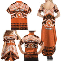 Personalised Tonga Tailulu College Family Matching Summer Maxi Dress and Hawaiian Shirt Polynesian Ngatu Tribal