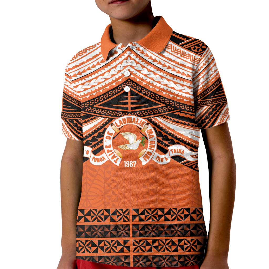 Personalised Tonga Tailulu College Kid Polo Shirt Polynesian Ngatu Tribal