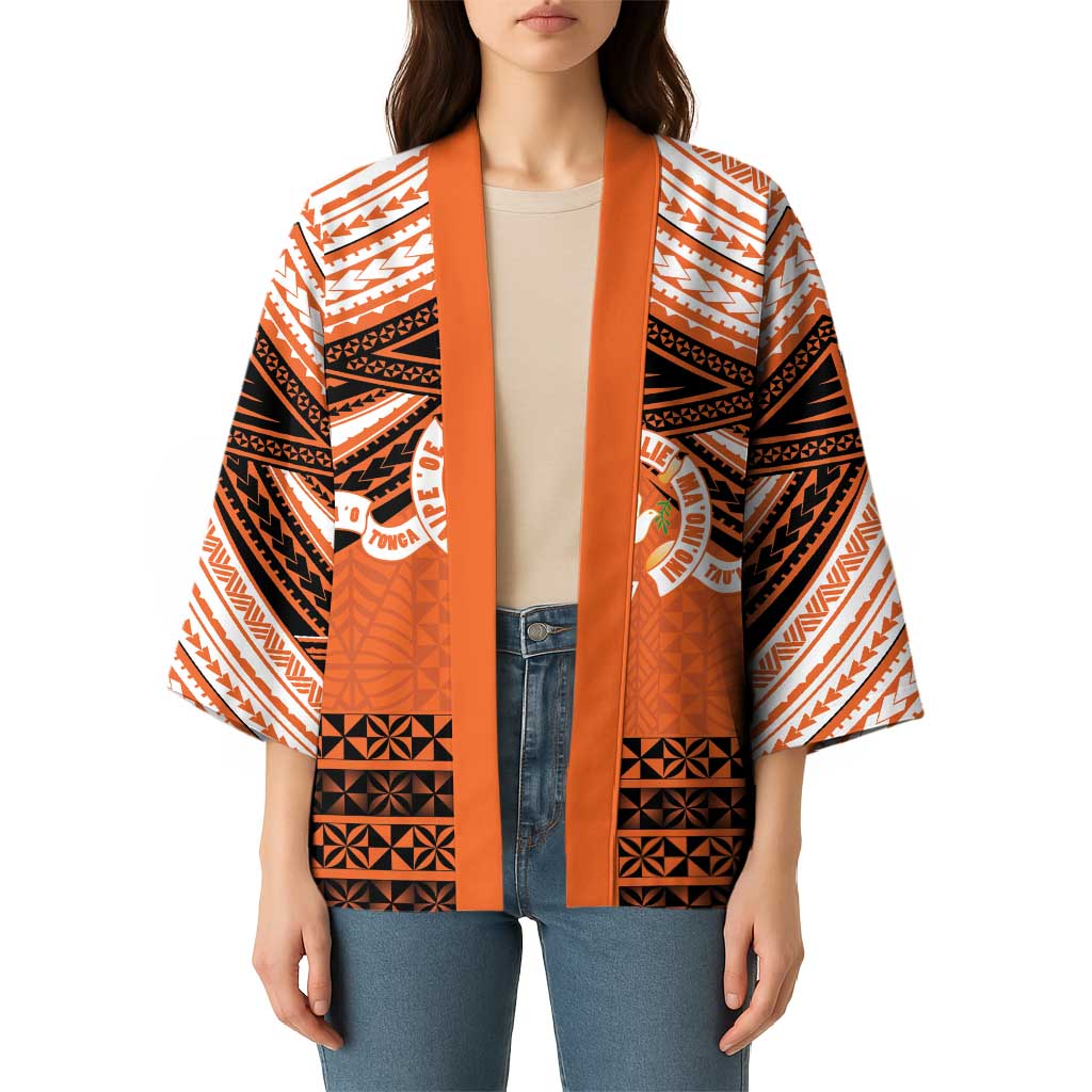 Personalised Tonga Tailulu College Kimono Polynesian Ngatu Tribal - Polynesian Pride