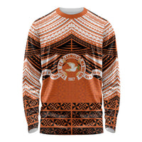 Personalised Tonga Tailulu College Long Sleeve Shirt Polynesian Ngatu Tribal