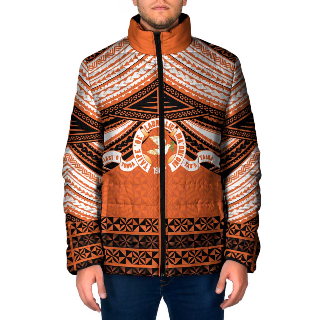 Personalised Tonga Tailulu College Padded Jacket Polynesian Ngatu Tribal - Polynesian Pride