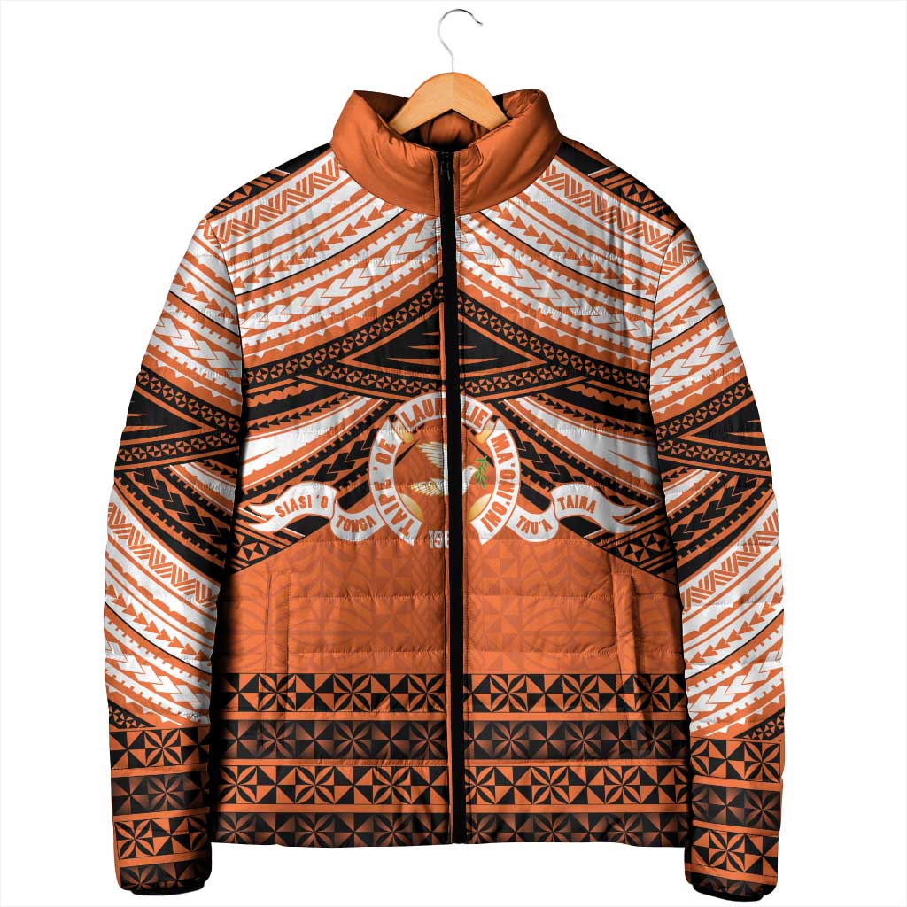 Personalised Tonga Tailulu College Padded Jacket Polynesian Ngatu Tribal - Polynesian Pride