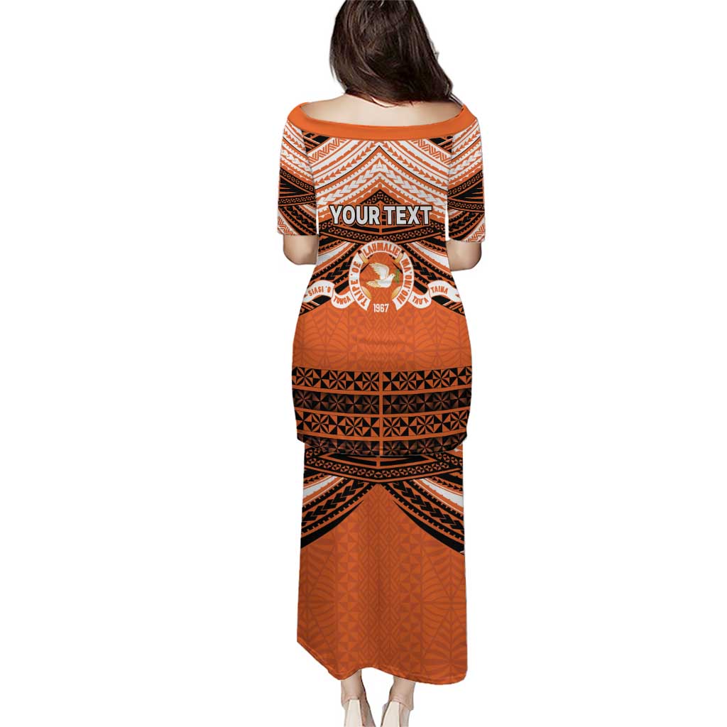 Personalised Tonga Tailulu College Puletasi Polynesian Ngatu Tribal