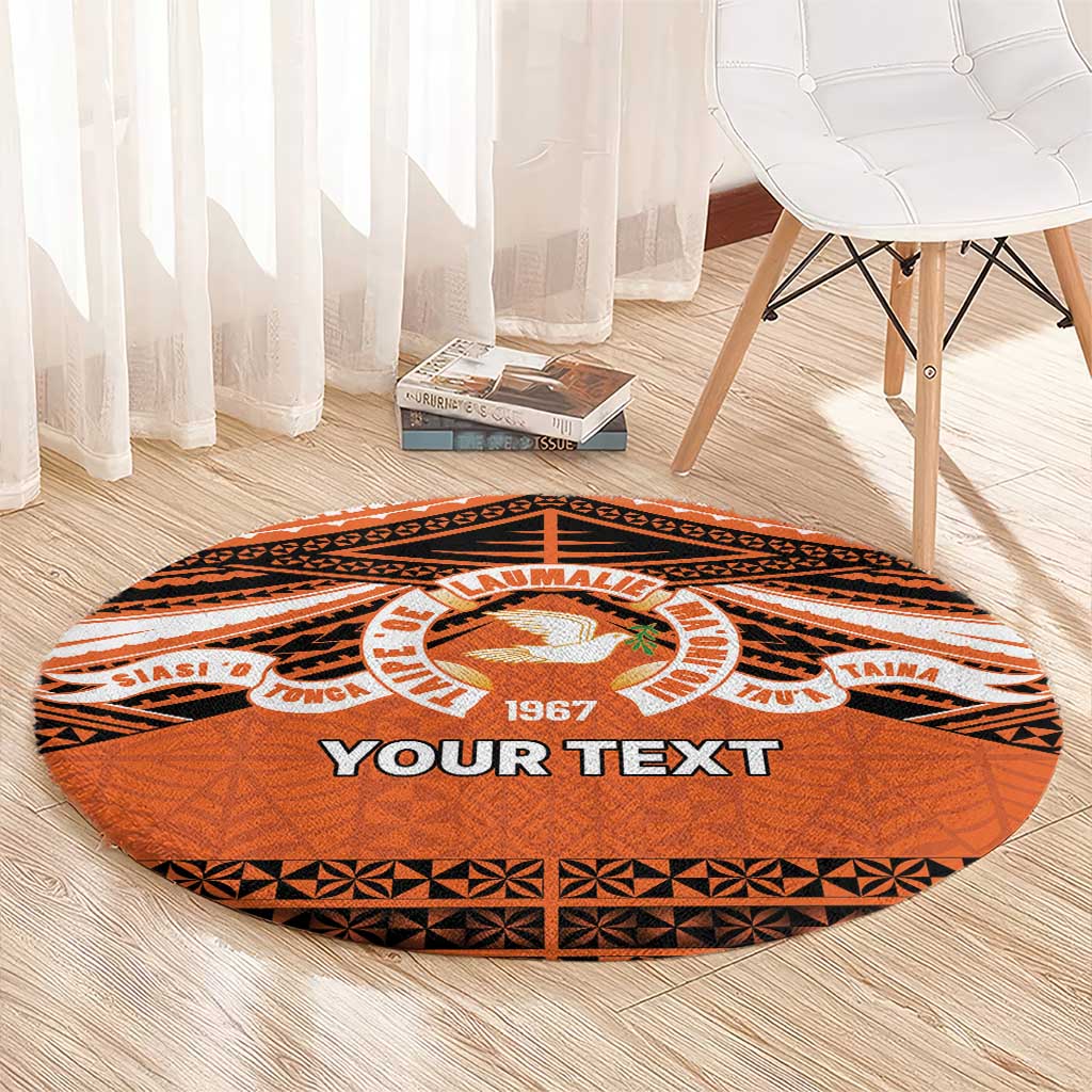 Personalised Tonga Tailulu College Round Carpet Polynesian Ngatu Tribal