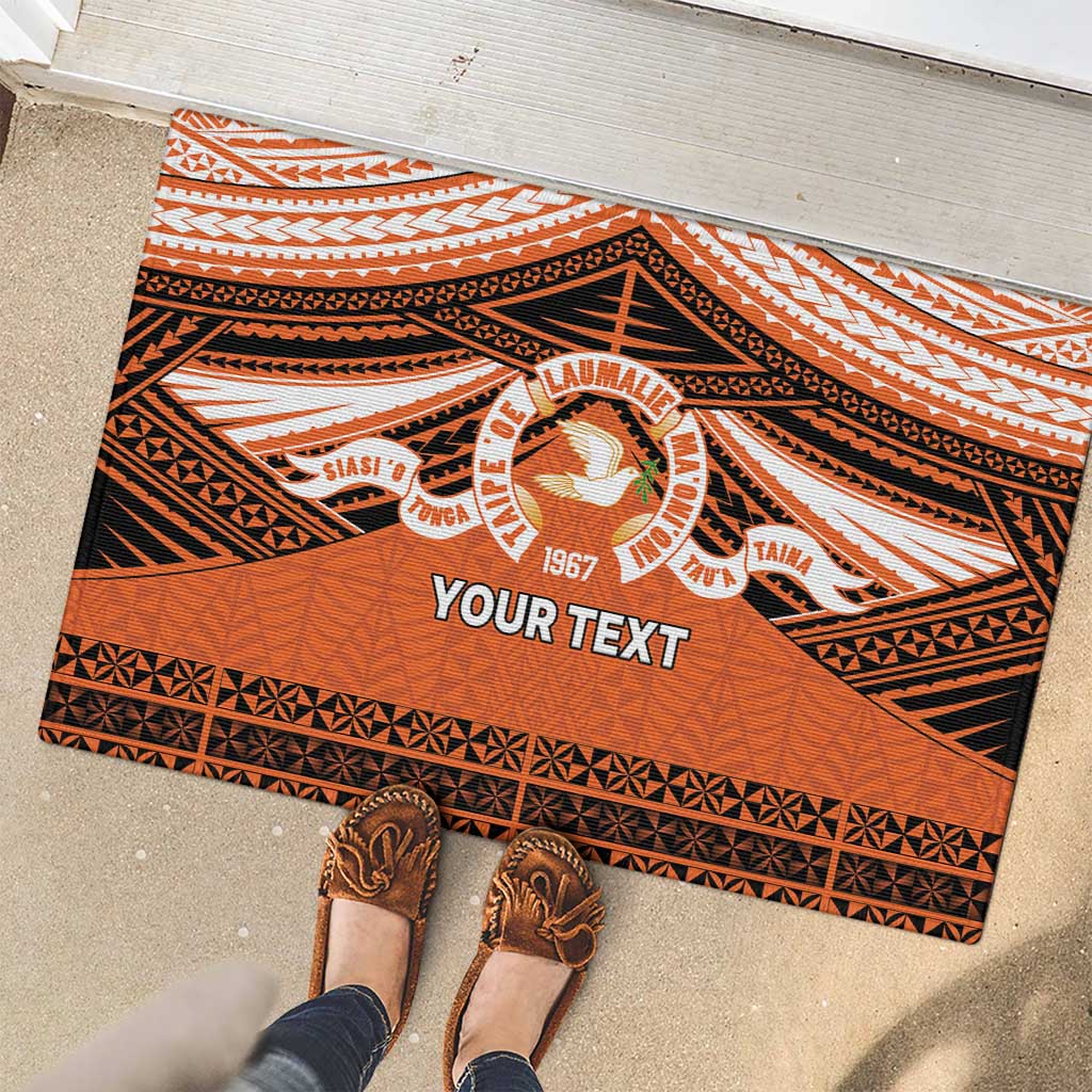 Personalised Tonga Tailulu College Rubber Doormat Polynesian Ngatu Tribal