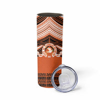 Personalised Tonga Tailulu College Skinny Tumbler Polynesian Ngatu Tribal