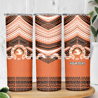 Personalised Tonga Tailulu College Skinny Tumbler Polynesian Ngatu Tribal