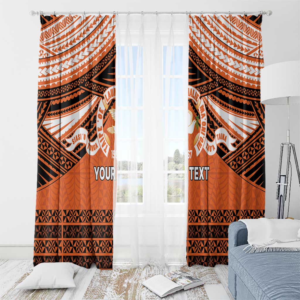 Personalised Tonga Tailulu College Window Curtain Polynesian Ngatu Tribal