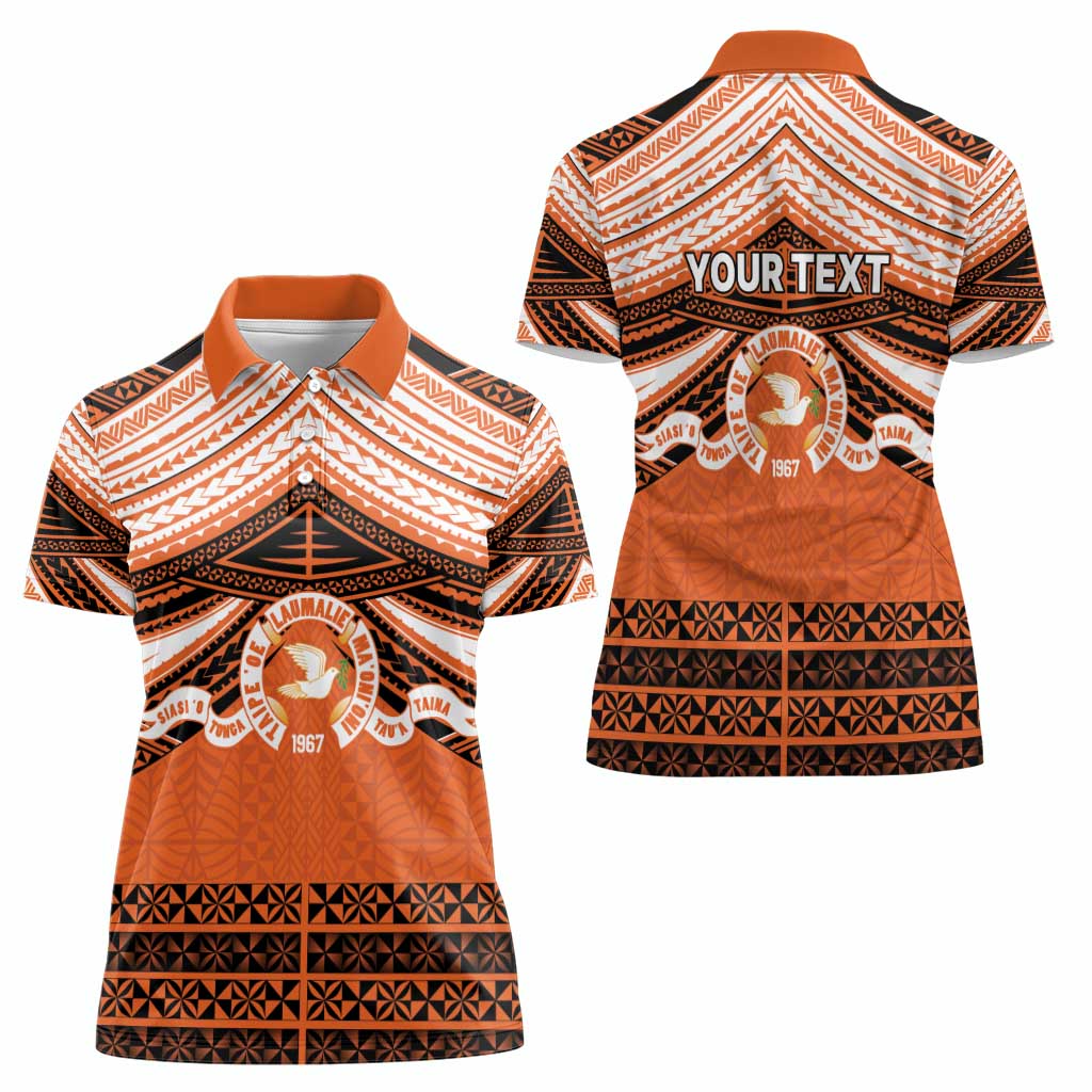 Personalised Tonga Tailulu College Women Polo Shirt Polynesian Ngatu Tribal