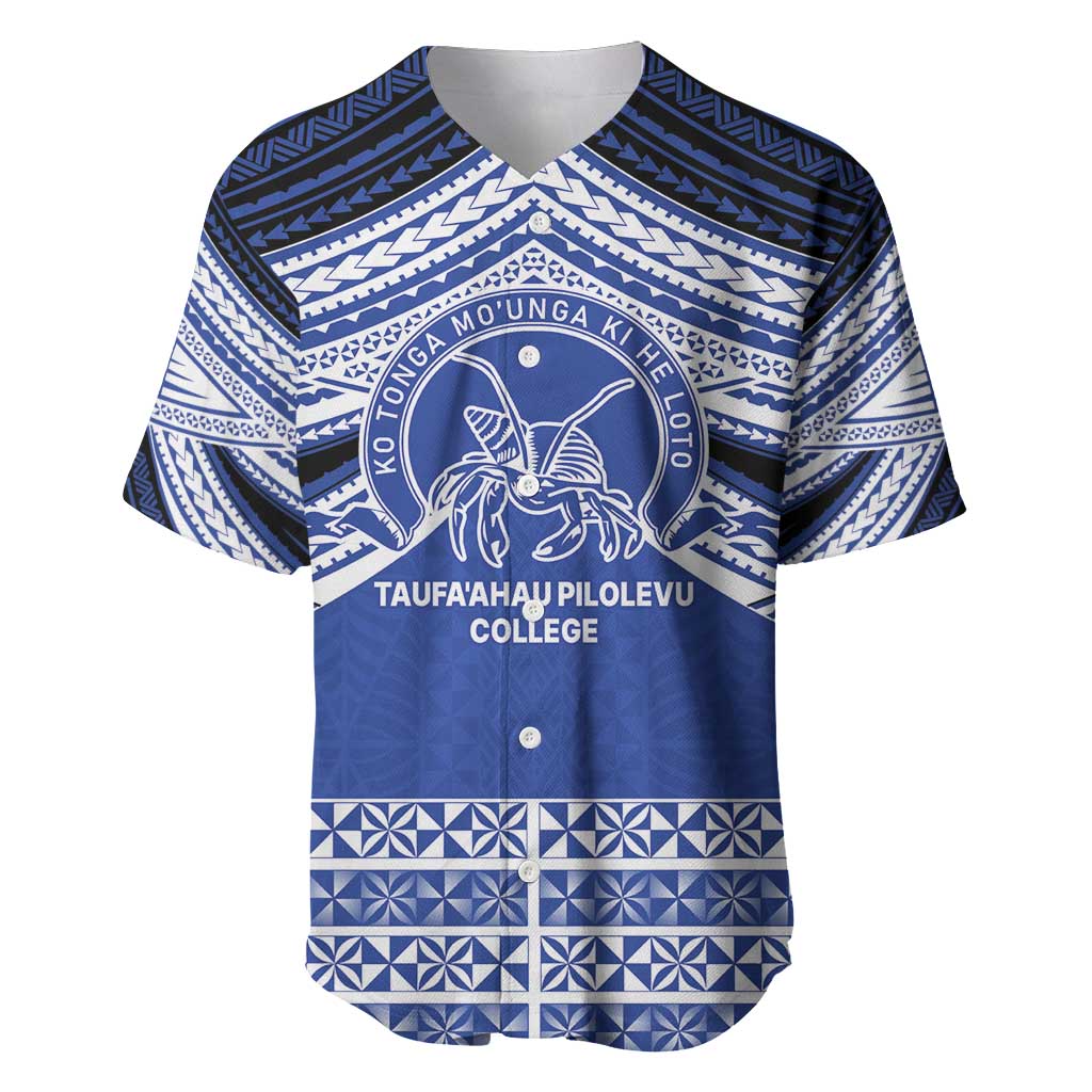 Personalised Tonga Taufa'ahau Pilolevu College Baseball Jersey Polynesian Ngatu Tribal