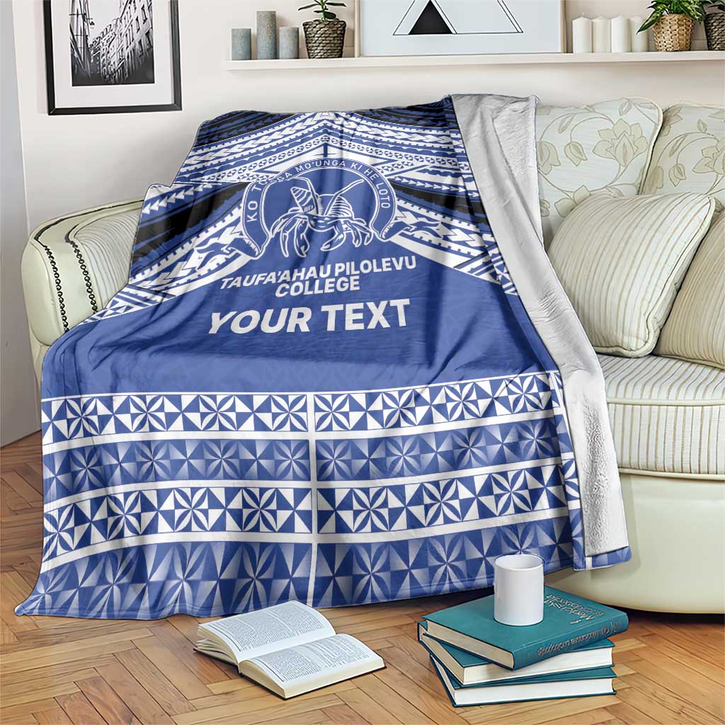 Personalised Tonga Taufa'ahau Pilolevu College Blanket Polynesian Ngatu Tribal