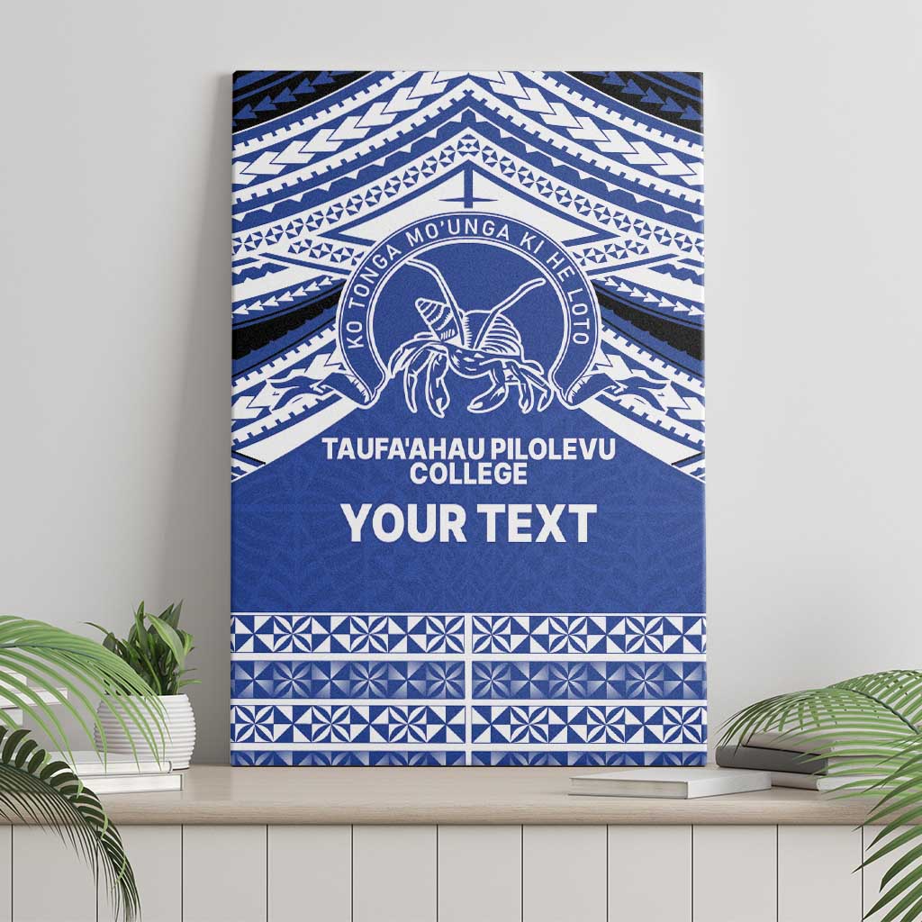 Personalised Tonga Taufa'ahau Pilolevu College Canvas Wall Art Polynesian Ngatu Tribal
