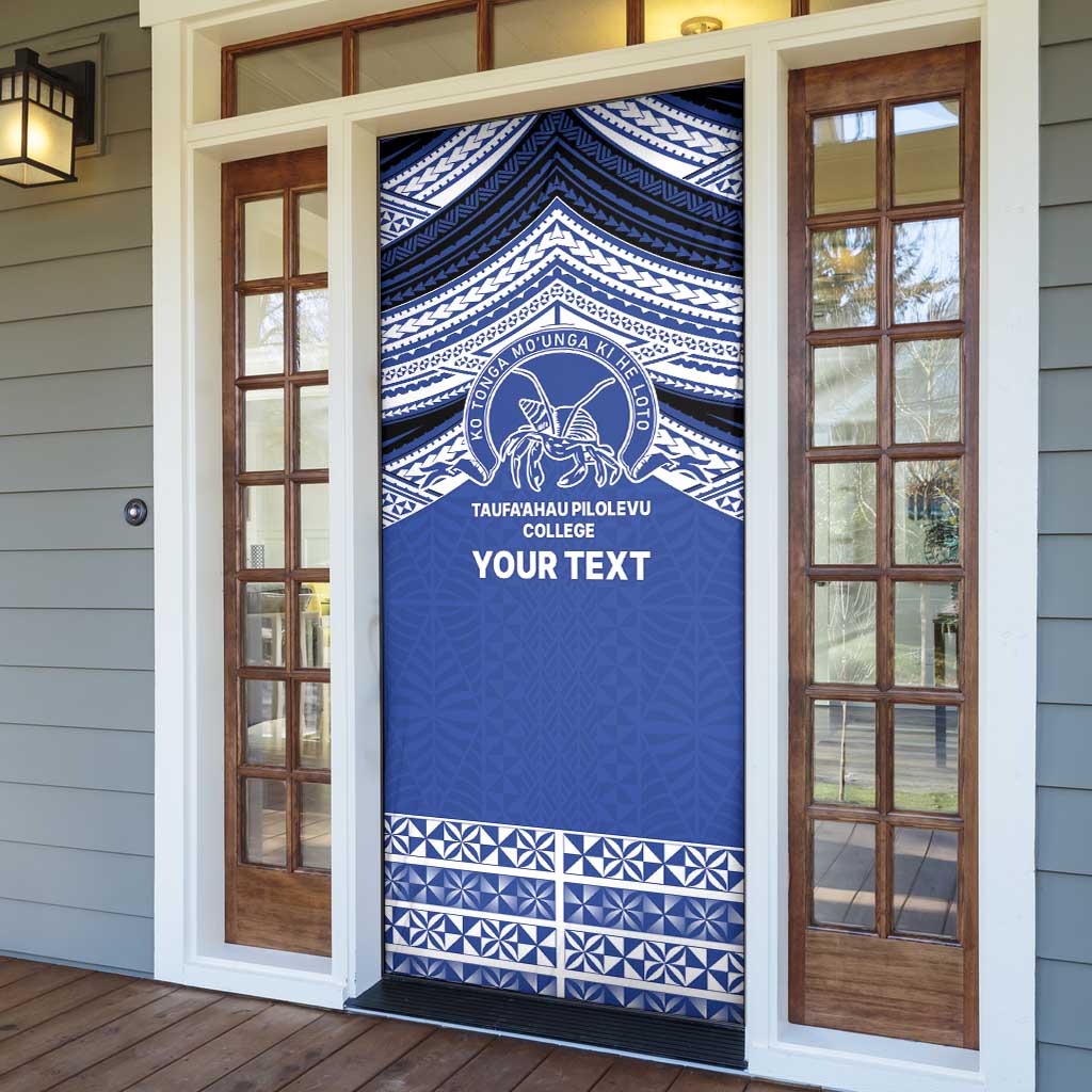 Personalised Tonga Taufa'ahau Pilolevu College Door Cover Polynesian Ngatu Tribal - Polynesian Pride