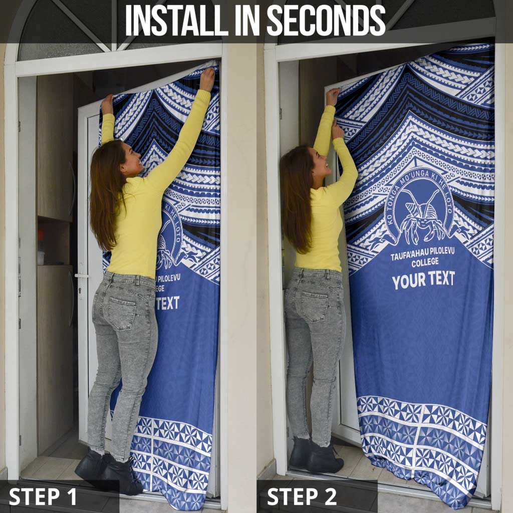 Personalised Tonga Taufa'ahau Pilolevu College Door Cover Polynesian Ngatu Tribal - Polynesian Pride