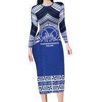 Personalised Tonga Taufa'ahau Pilolevu College Family Matching Long Sleeve Bodycon Dress and Hawaiian Shirt Polynesian Ngatu Tribal