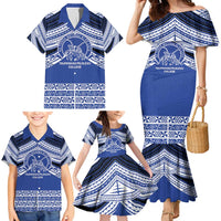 Personalised Tonga Taufa'ahau Pilolevu College Family Matching Mermaid Dress and Hawaiian Shirt Polynesian Ngatu Tribal