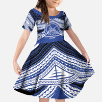 Personalised Tonga Taufa'ahau Pilolevu College Family Matching Off The Shoulder Long Sleeve Dress and Hawaiian Shirt Polynesian Ngatu Tribal