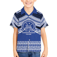 Personalised Tonga Taufa'ahau Pilolevu College Family Matching Off Shoulder Maxi Dress and Hawaiian Shirt Polynesian Ngatu Tribal