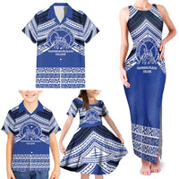 Personalised Tonga Taufa'ahau Pilolevu College Family Matching Tank Maxi Dress and Hawaiian Shirt Polynesian Ngatu Tribal