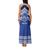 Personalised Tonga Taufa'ahau Pilolevu College Family Matching Tank Maxi Dress and Hawaiian Shirt Polynesian Ngatu Tribal