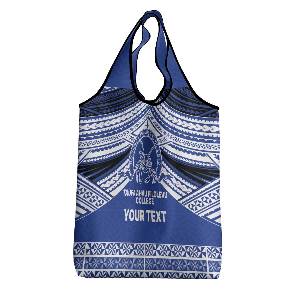 Personalised Tonga Taufa'ahau Pilolevu College Grocery Bag Polynesian Ngatu Tribal