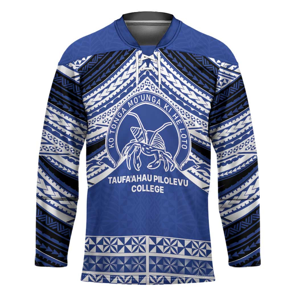 Personalised Tonga Taufa'ahau Pilolevu College Hockey Jersey Polynesian Ngatu Tribal - Polynesian Pride