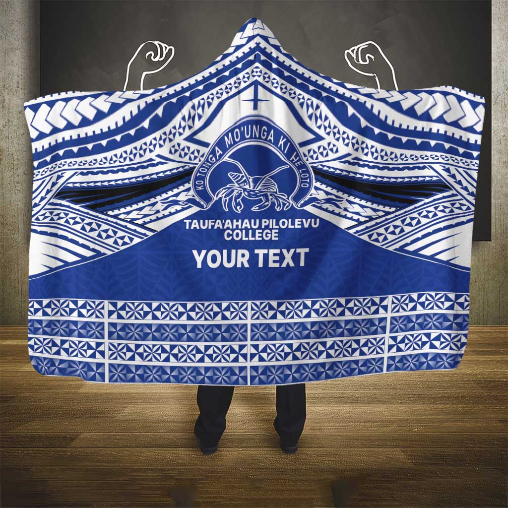 Personalised Tonga Taufa'ahau Pilolevu College Hooded Blanket Polynesian Ngatu Tribal