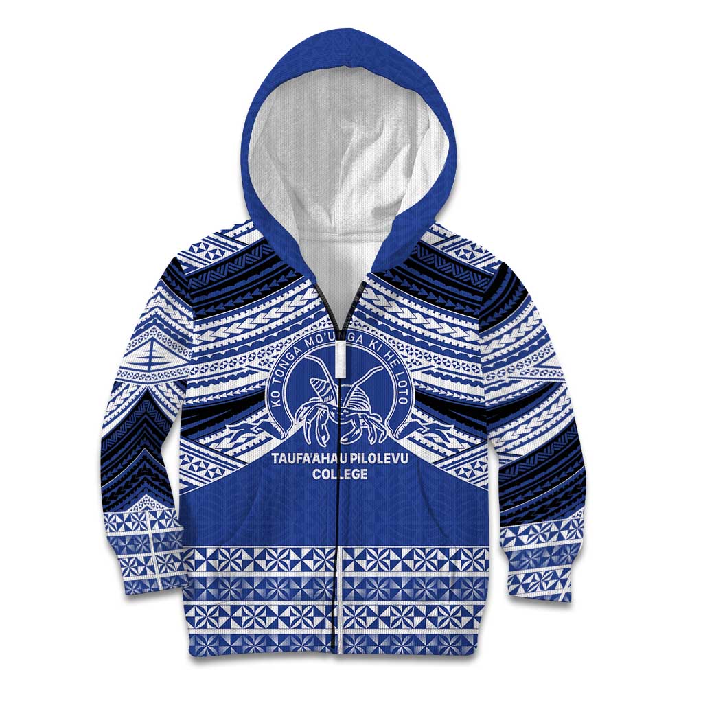 Personalised Tonga Taufa'ahau Pilolevu College Kid Hoodie Polynesian Ngatu Tribal