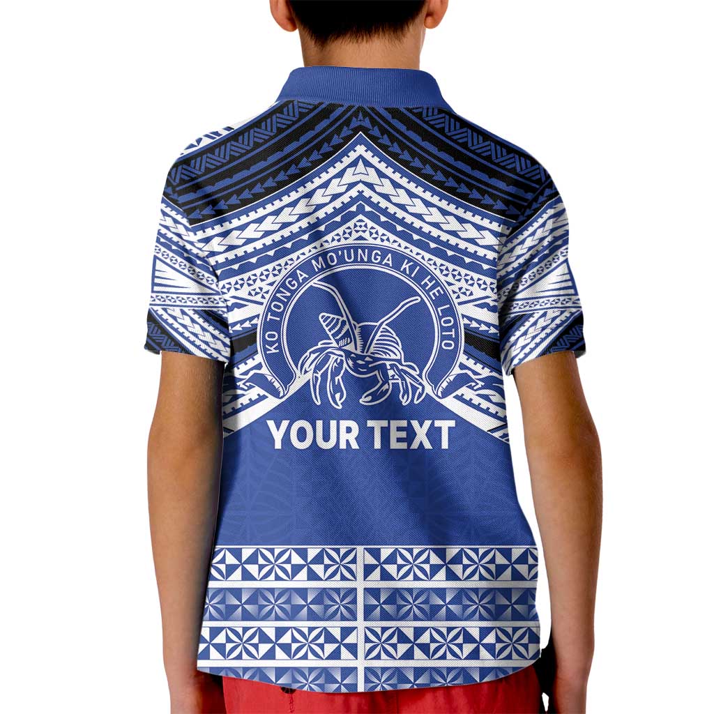 Personalised Tonga Taufa'ahau Pilolevu College Kid Polo Shirt Polynesian Ngatu Tribal