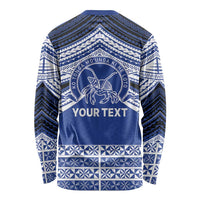 Personalised Tonga Taufa'ahau Pilolevu College Long Sleeve Shirt Polynesian Ngatu Tribal