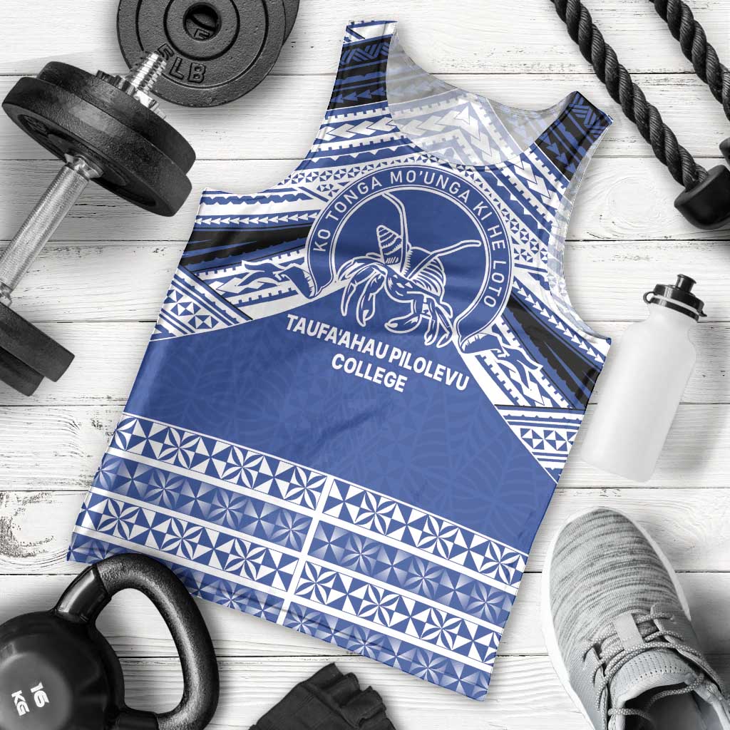 Personalised Tonga Taufa'ahau Pilolevu College Men Tank Top Polynesian Ngatu Tribal