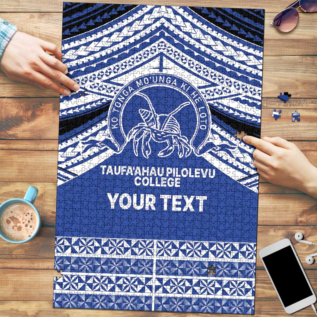 Personalised Tonga Taufa'ahau Pilolevu College Puzzle Polynesian Ngatu Tribal - Polynesian Pride