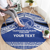 Personalised Tonga Taufa'ahau Pilolevu College Round Carpet Polynesian Ngatu Tribal