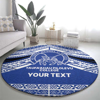 Personalised Tonga Taufa'ahau Pilolevu College Round Carpet Polynesian Ngatu Tribal