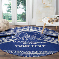 Personalised Tonga Taufa'ahau Pilolevu College Round Carpet Polynesian Ngatu Tribal