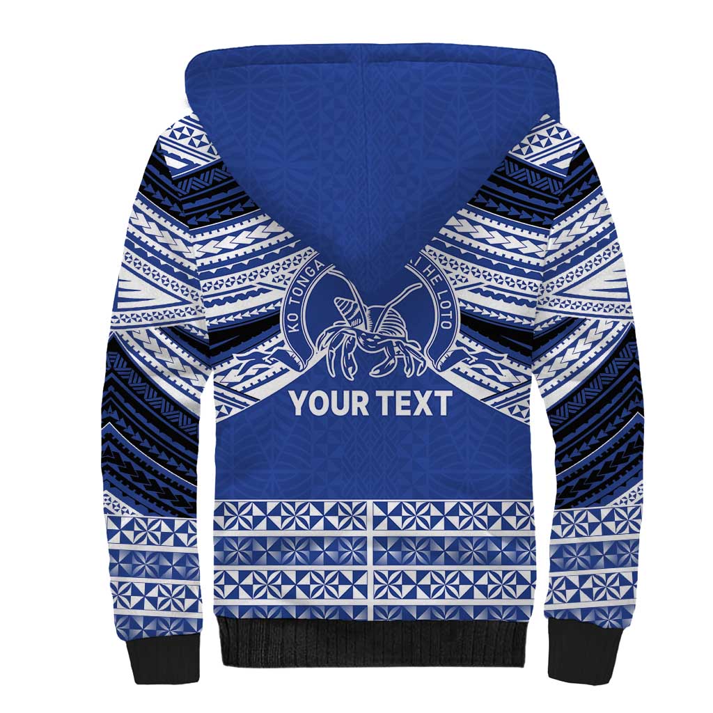 Personalised Tonga Taufa'ahau Pilolevu College Sherpa Hoodie Polynesian Ngatu Tribal