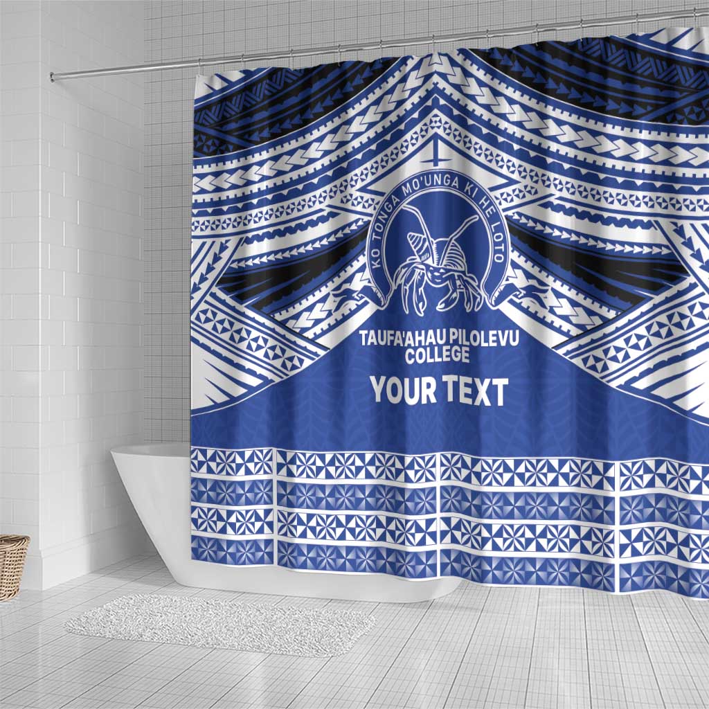 Personalised Tonga Taufa'ahau Pilolevu College Shower Curtain Polynesian Ngatu Tribal