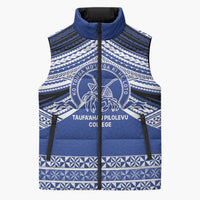Personalised Tonga Taufa'ahau Pilolevu College Sleeveless Puffer Jacket Polynesian Ngatu Tribal - Polynesian Pride