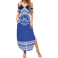 Personalised Tonga Taufa'ahau Pilolevu College Summer Maxi Dress Polynesian Ngatu Tribal