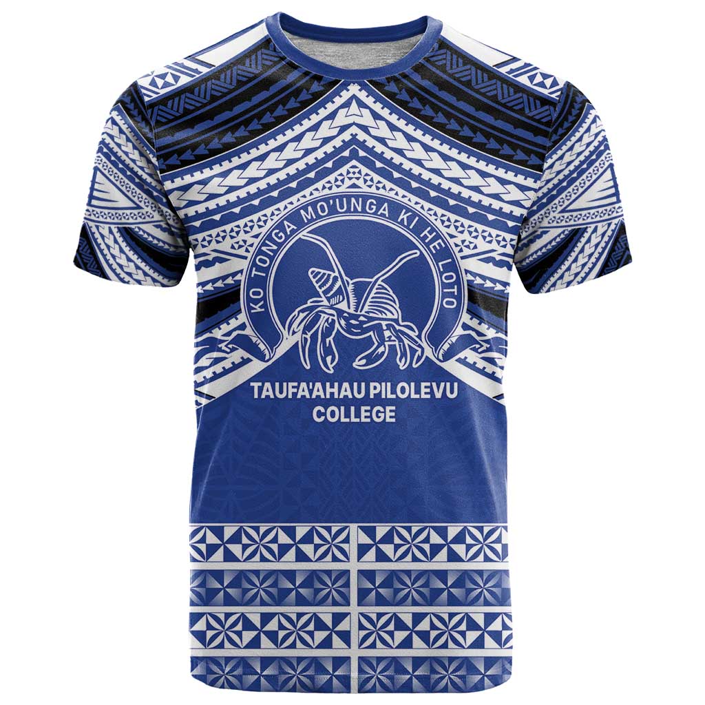 Personalised Tonga Taufa'ahau Pilolevu College T Shirt Polynesian Ngatu Tribal