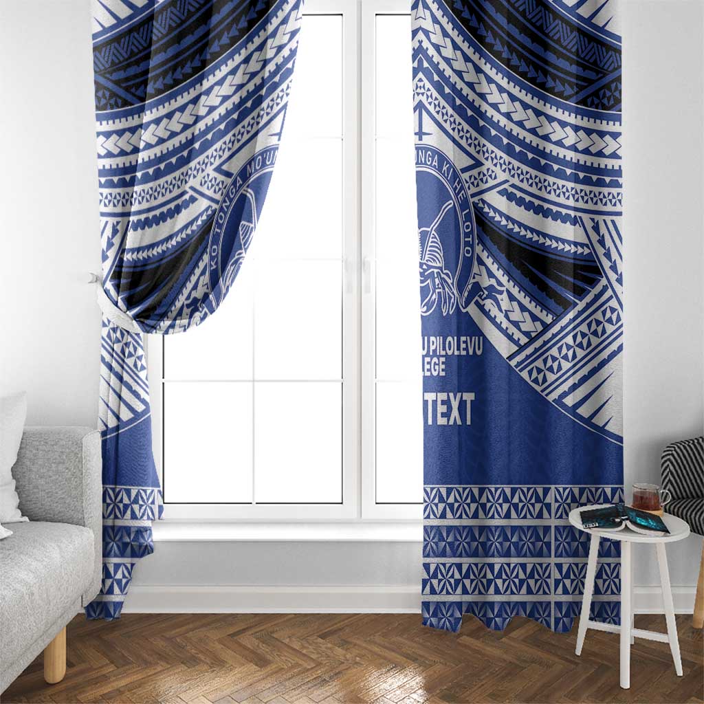 Personalised Tonga Taufa'ahau Pilolevu College Window Curtain Polynesian Ngatu Tribal