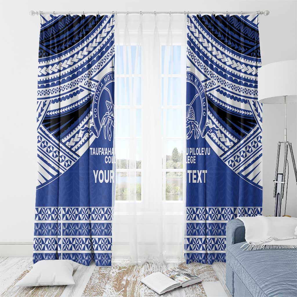 Personalised Tonga Taufa'ahau Pilolevu College Window Curtain Polynesian Ngatu Tribal