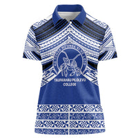 Personalised Tonga Taufa'ahau Pilolevu College Women Polo Shirt Polynesian Ngatu Tribal