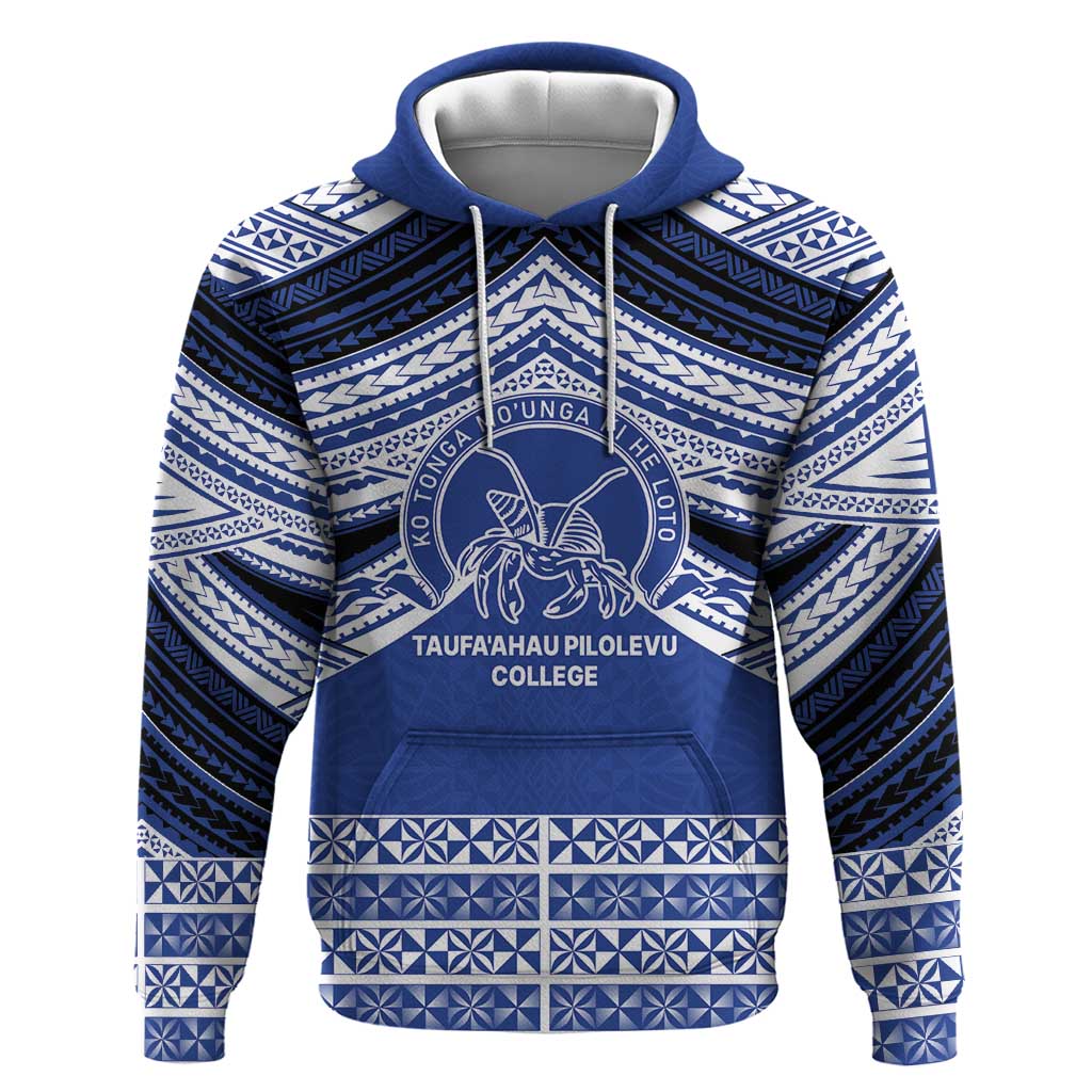 Personalised Tonga Taufa'ahau Pilolevu College Zip Hoodie Polynesian Ngatu Tribal