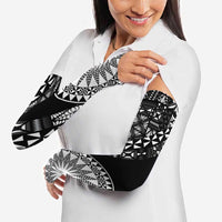 Black Tongan Ngatu Fonulei Pattern Arm Sleeves - Polynesian Pride