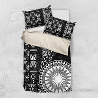 Black Tongan Ngatu Fonulei Pattern Bedding Set