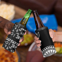 Black Tongan Ngatu Fonulei Pattern 4 in 1 Can Cooler Tumbler