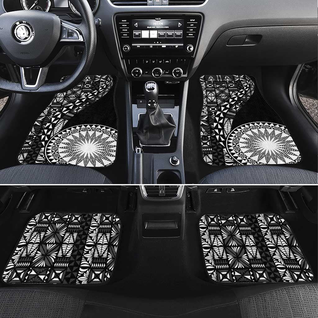 Black Tongan Ngatu Fonulei Pattern Car Mats