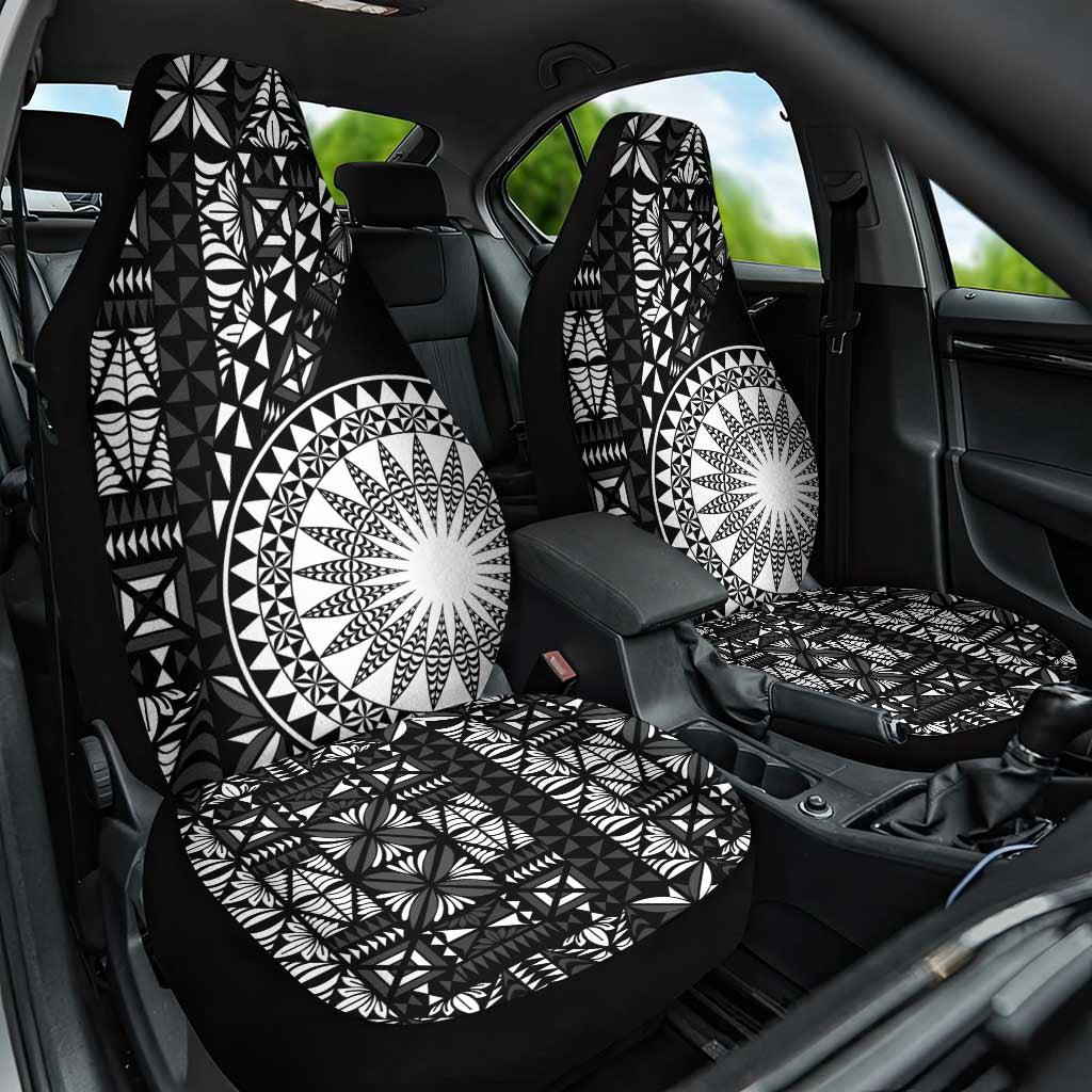 Black Tongan Ngatu Fonulei Pattern Car Seat Cover LT9 One Size Black - Polynesian Pride